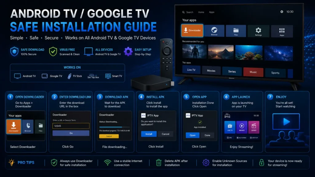 Download IPTV Smarters Pro on Android TV and Google TV