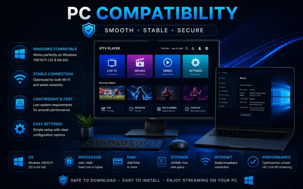 IPTV Smarters Pro PC system requirements