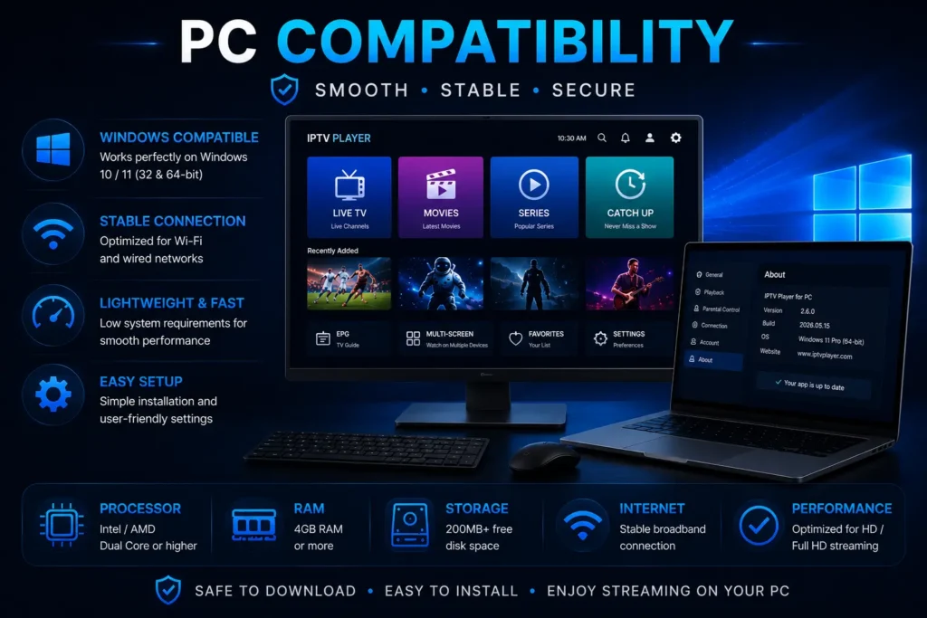 IPTV Smarters Pro Windows system requirements